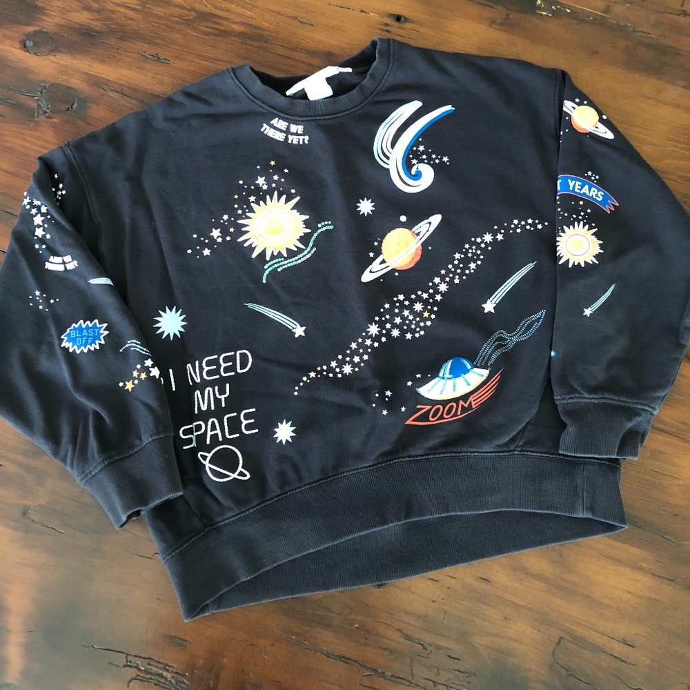 Outer-space pullover sweatshirt